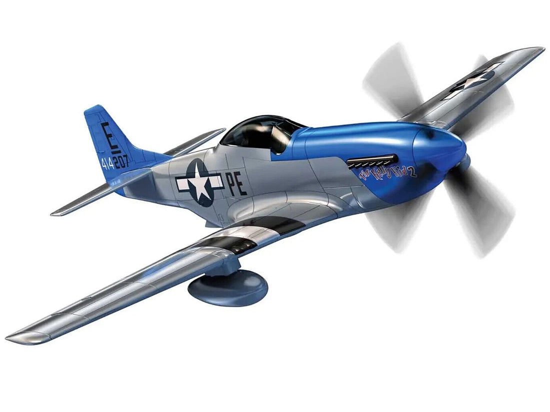 Skill 1 Model Kit D-Day P-51D- Mustang Snap Together Painted Plastic Model Airplane Kit by Airfix Quickbuild-2