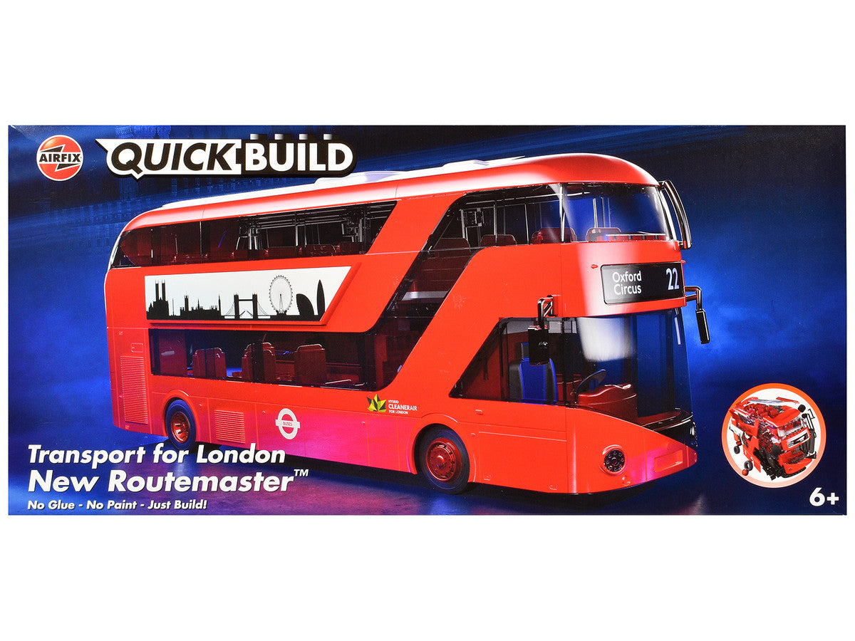 Skill 1 Model Kit Routemaster Double-Decker Bus "Transport for London" Snap Together Plastic Model Kit by Airfix Quickbuild-0