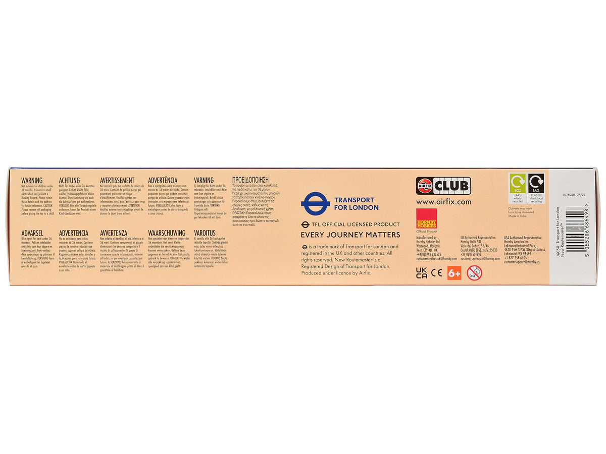 Skill 1 Model Kit Routemaster Double-Decker Bus "Transport for London" Snap Together Plastic Model Kit by Airfix Quickbuild-2