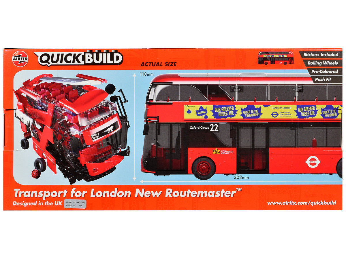 Skill 1 Model Kit Routemaster Double-Decker Bus "Transport for London" Snap Together Plastic Model Kit by Airfix Quickbuild-3