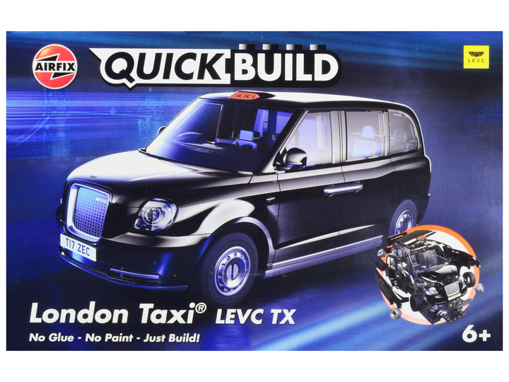 Skill 1 Model Kit London Taxi LEVC TX Black Snap Together Painted Plastic Model Car Kit by Airfix Quickbuild-0