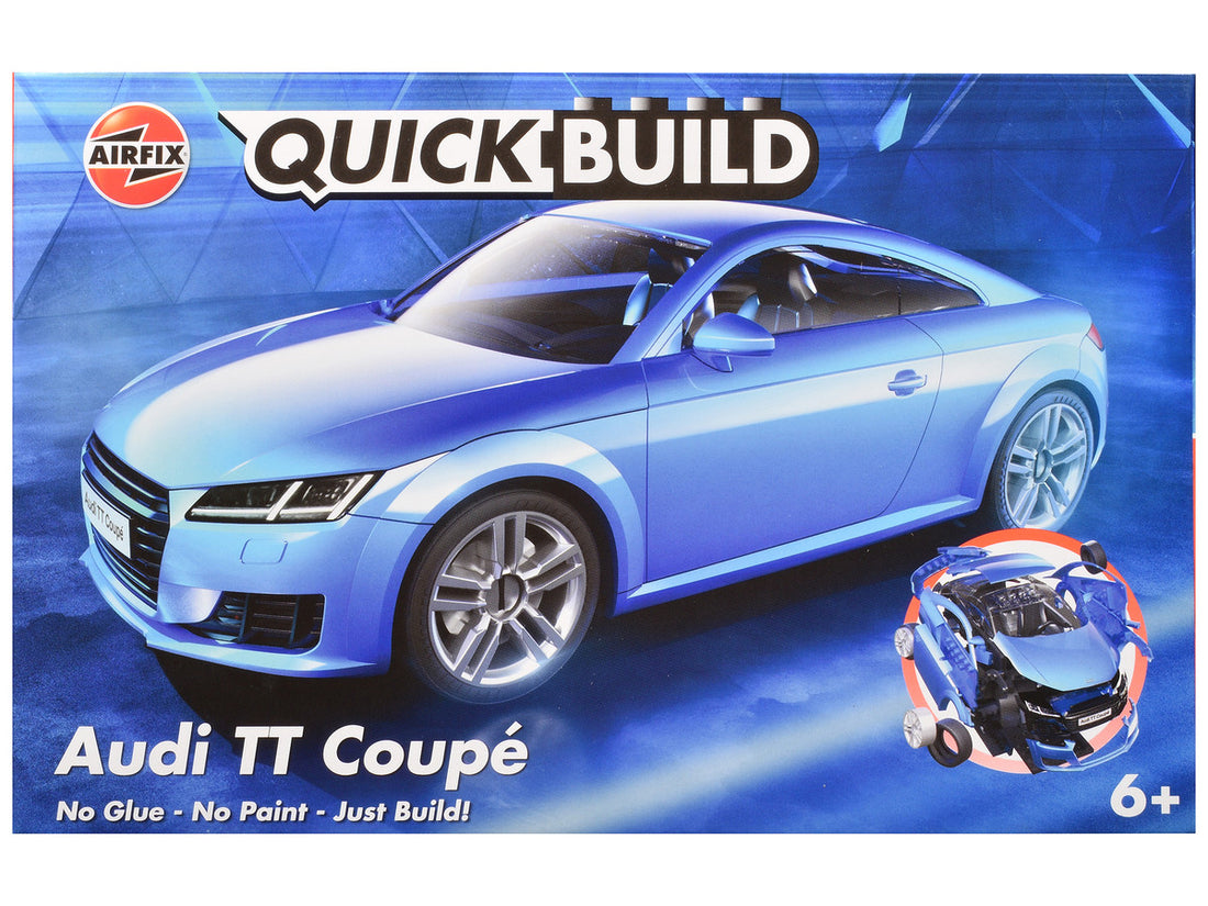 Skill 1 Model Kit Audi TT Coupe Blue Snap Together Snap Together Snap Together Painted Plastic Model Car Kit by Airfix Quickbuild-0