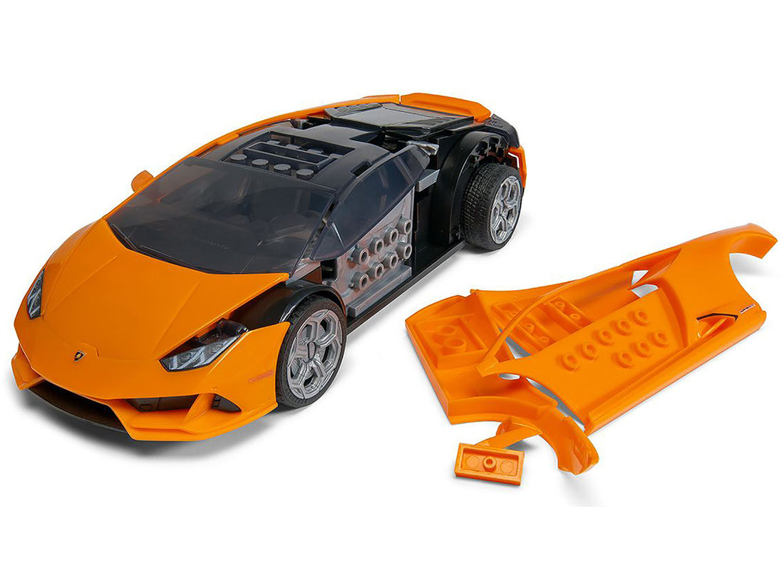 Skill 1 Model Kit Lamborghini Huracan EVO Orange Snap Together Snap Together Painted Plastic Model Car Kit by Airfix Quickbuild-3