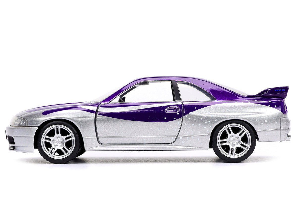 1995 Nissan Skyline GT-R (BCNR33) Purple and Silver Metallic "Fast & Furious" Series 1/32 Diecast Model Car by Jada-2