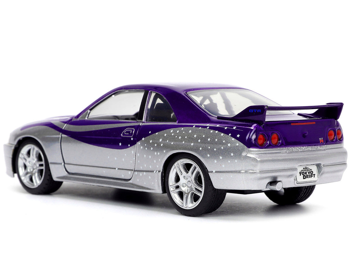 1995 Nissan Skyline GT-R (BCNR33) Purple and Silver Metallic "Fast & Furious" Series 1/32 Diecast Model Car by Jada-4