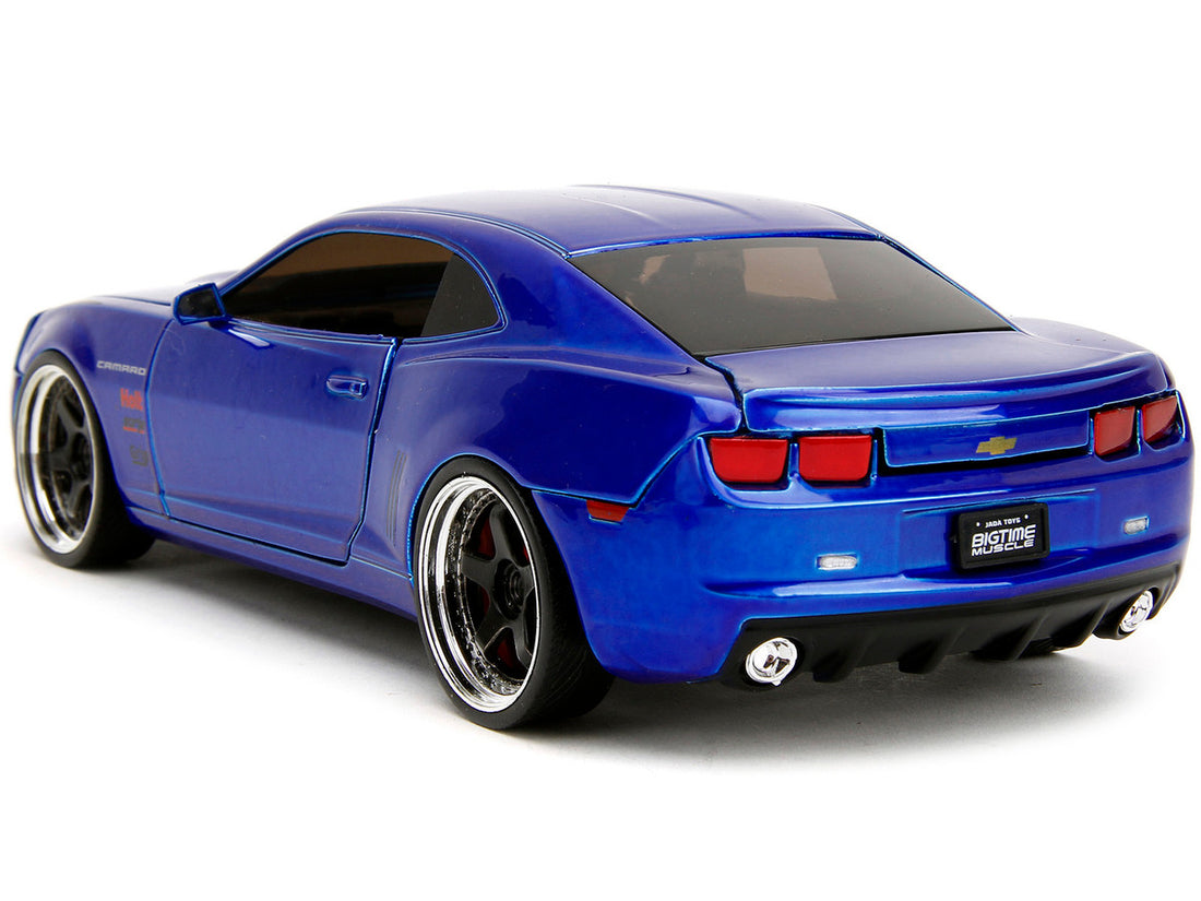 2010 Chevrolet Camaro Candy Blue with Black Hood "Bigtime Muscle" Series 1/24 Diecast Model Car by Jada-4