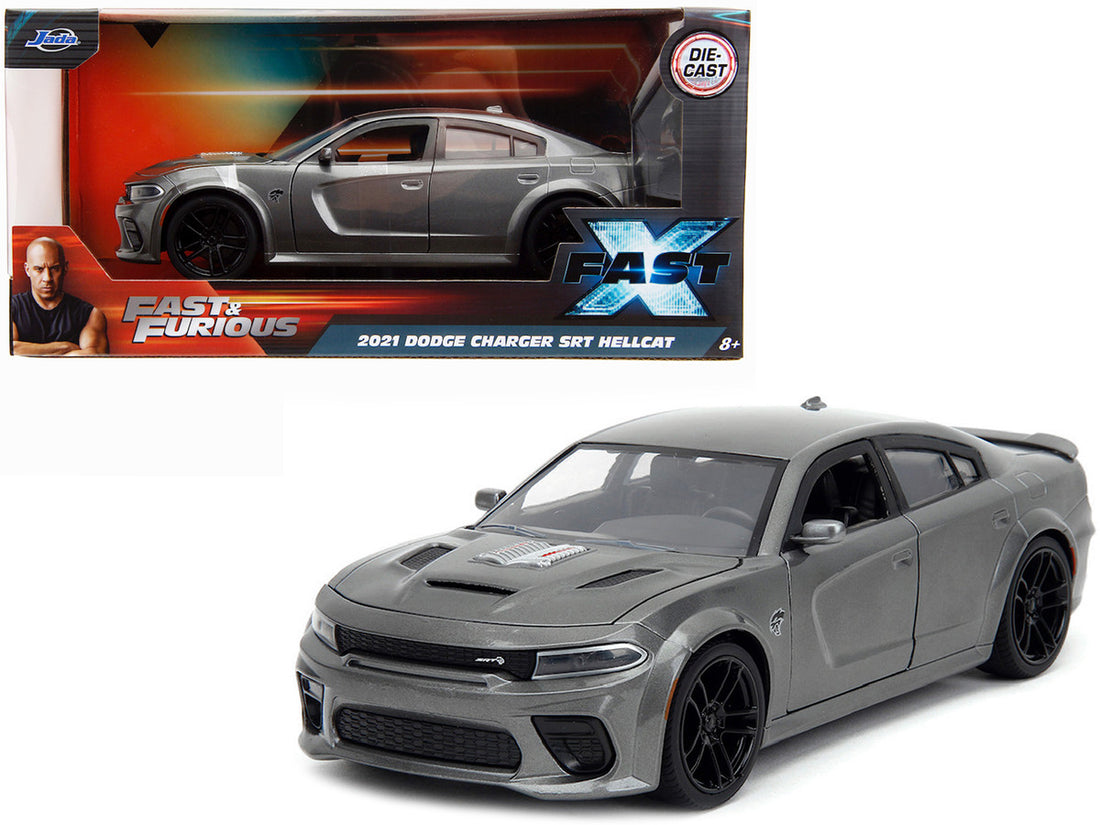 Dodge Charger 2021 SRT Hellcat Gray Metallic "Fast X" (2023) Movie "Fast & Furious" Series 1/24 Diecast Model Car by Jada