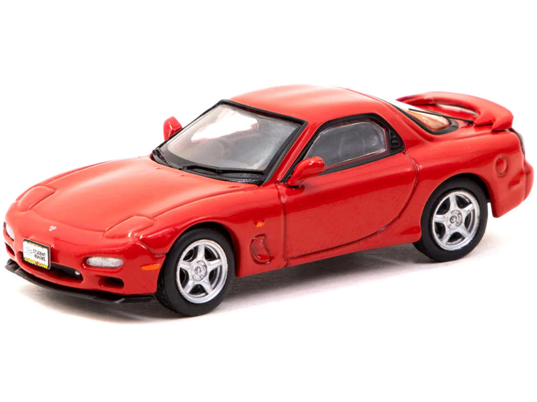 Mazda RX-7 FD3S RHD (Right Hand Drive) Red "Student Driver" "J Collection" Series 1/64 Diecast Model by Tarmac Works-1