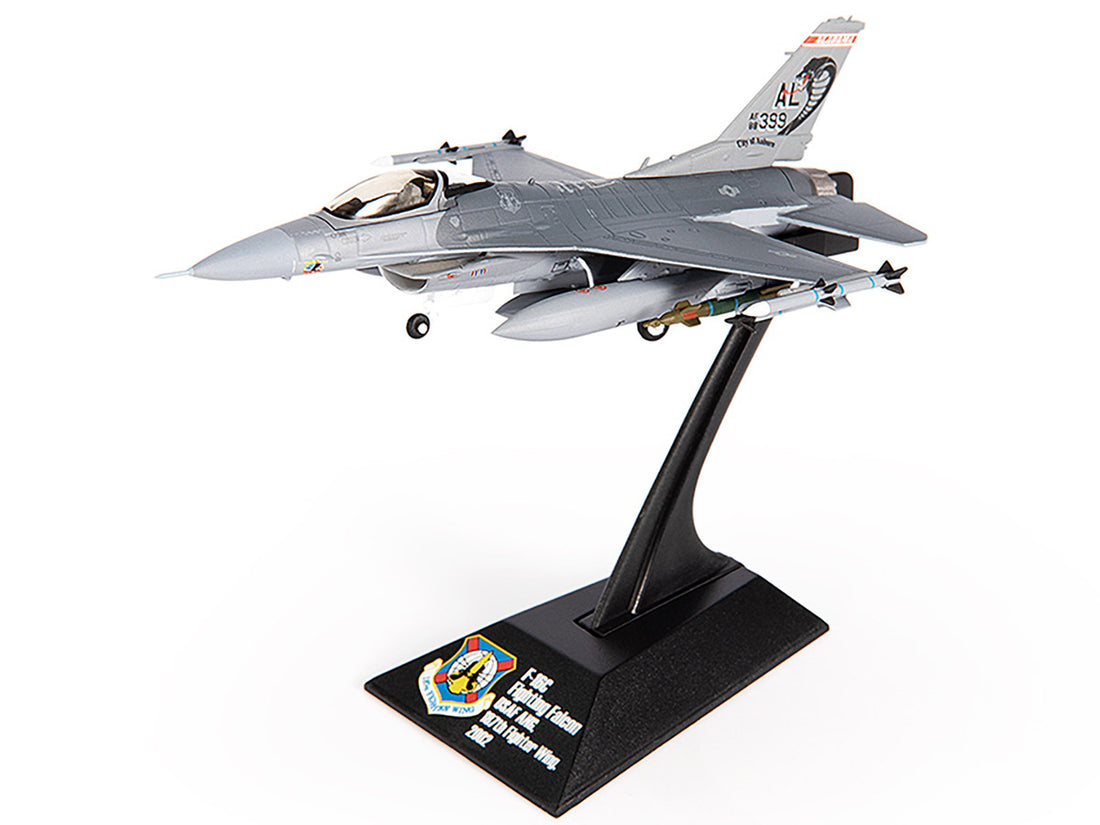 Lockheed F-16C Fighting Falcon Fighter Aircraft "100th Fighter Squadron 187th Fighter Wing Alabama Air National Guard" (2002) United States Air Force 1/144 Diecast Model by JC Wings-2