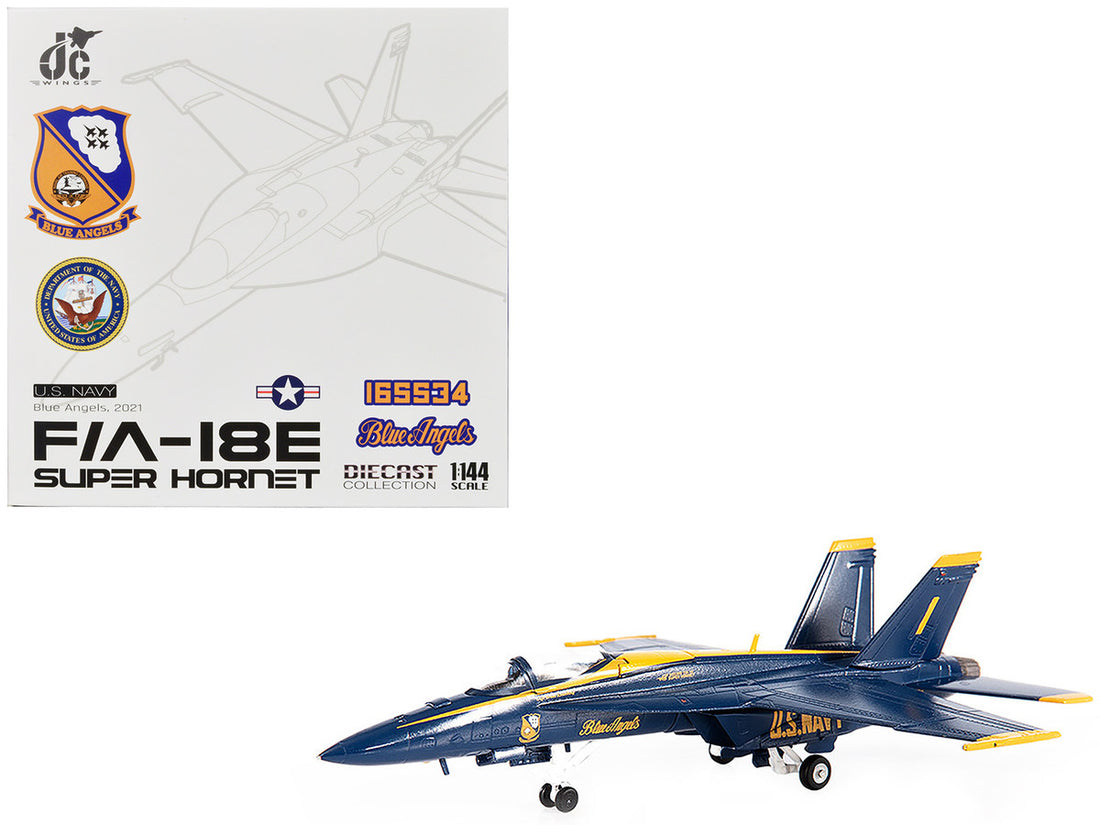 Boeing F/A-18E Super Hornet Fighter Aircraft "Blue Angels #1" (2021) United States Navy 1/144 Diecast Model by JC Wings-0