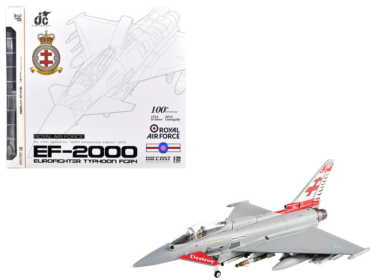 Eurofighter Typhoon FGR4 EF-2000 Aircraft "No.41(R) Squadron 100th Anniversary" (2016) British Royal Air Force 1/72 Diecast Model by JC Wings-4