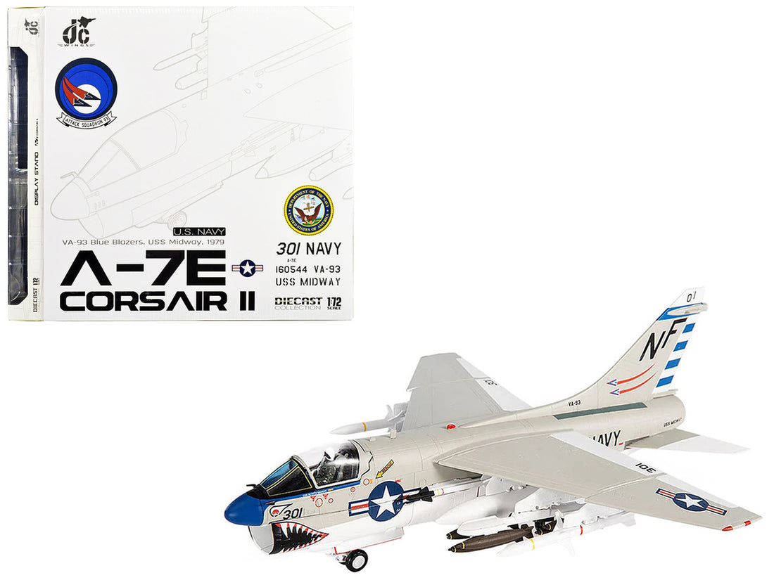 Vought A-7E Corsair II Attack Aircraft "VA-93 Blue Blazers USS Midway" (1979) United States Navy 1/72 Diecast Model by JC Wings-0