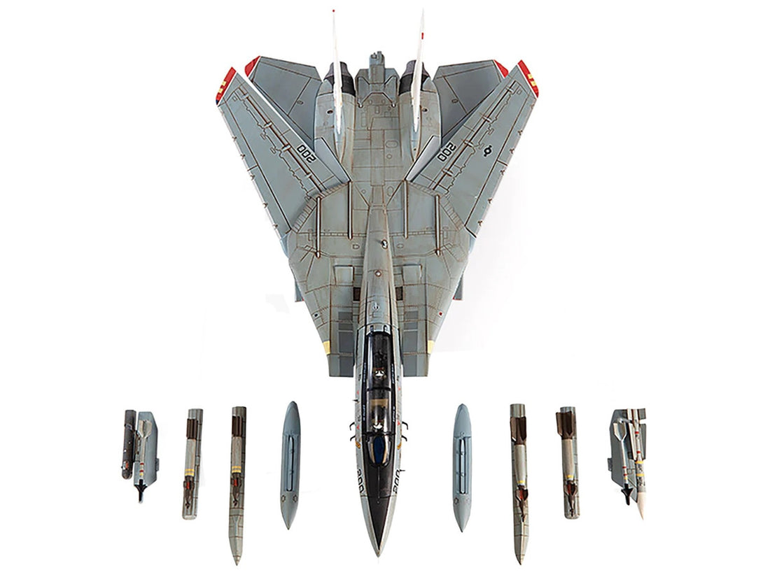 Grumman F-14A Tomcat Fighter Aircraft "VF-14 Tophatters USS Theodore Roosevelt 80th Anniversary Edition" (1999) United States Navy 1/72 Diecast Model by JC Wings-3