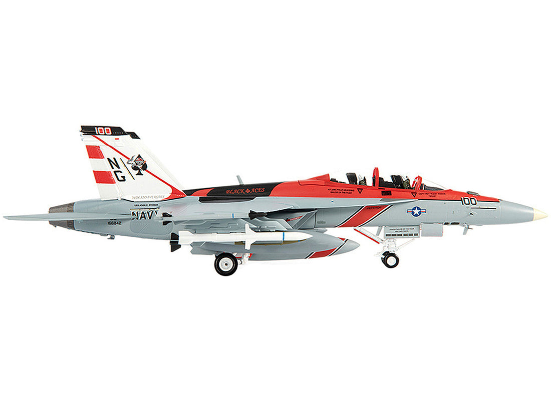 McDonnell Douglas F/A-18F Super Hornet Fighter Plane "U.S. Navy VFA-41 Black Aces USS John C. Stennis 70th Anniversary Edition" (2015) 1/72 Diecast Model by JC Wings-1