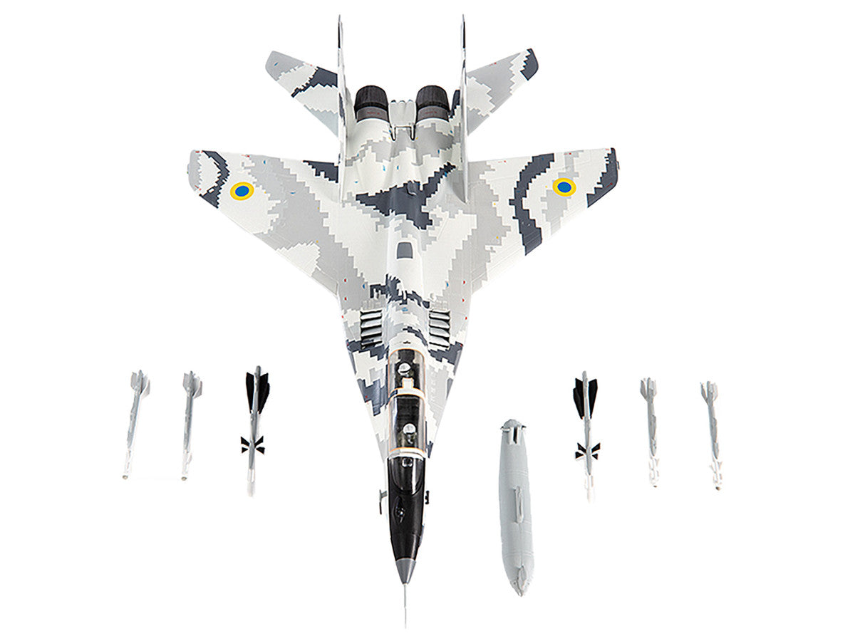 Mikoyan MiG-29UB Fulcrum-B Fighter Aircraft "Vasylkiv Air Base Ukraine" (2021) Ukrainian Air Force 1/72 Diecast Model by JC Wings-0