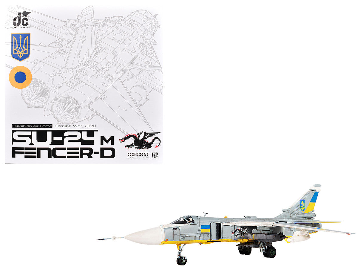 Sukhoi Su-24M Fencer-D Bomber Aircraft "Ukraine War" (2023) Ukrainian Air Force 1/72 Diecast Model by JC Wings-0