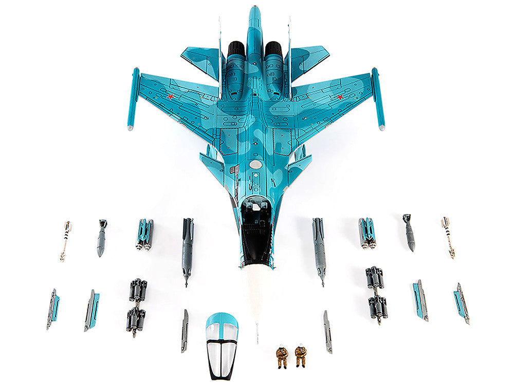 Sukhoi Su-34 Fullback Bomber Aircraft "Ukraine War" (2022) Russian Air Force 1/72 Diecast Model by JC Wings-2