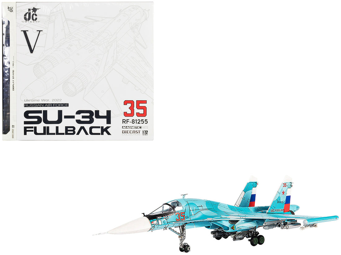 Sukhoi Su-34 Fullback Bomber Aircraft "Ukraine War" (2022) Russian Air Force 1/72 Diecast Model by JC Wings-0