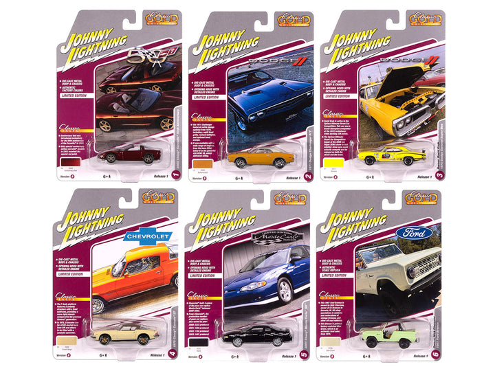 "Classic Gold Collection" 2025 Release 1 Set B of 6 Cars 1/64 Diecast Model Cars by Johnny Lightning-0