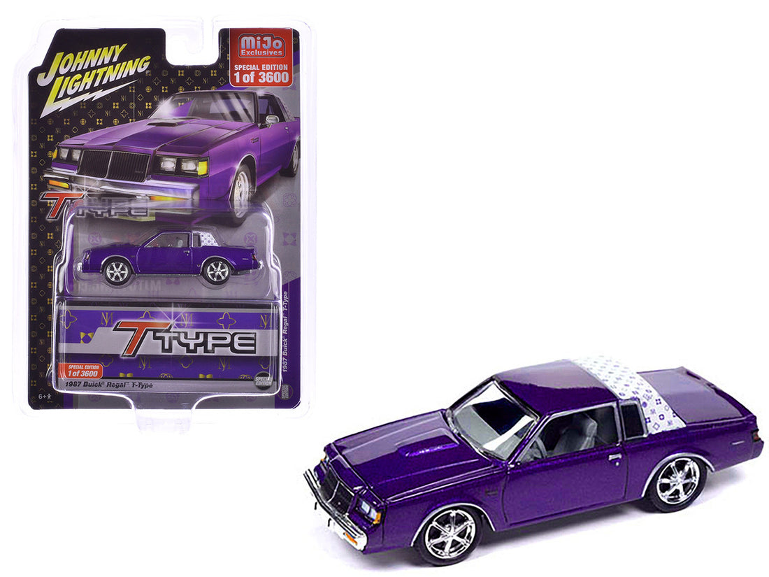 1987 Buick Regal T-Type Purple Metallic Limited Edition to 3600 pieces Worldwide 1/64 Diecast Model Car by Johnny Lightning-2