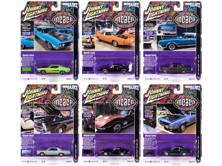 "Muscle Cars USA" 2022 Set B of 6 pieces Release 3 1/64 Diecast Model Cars by Johnny Lightning-0