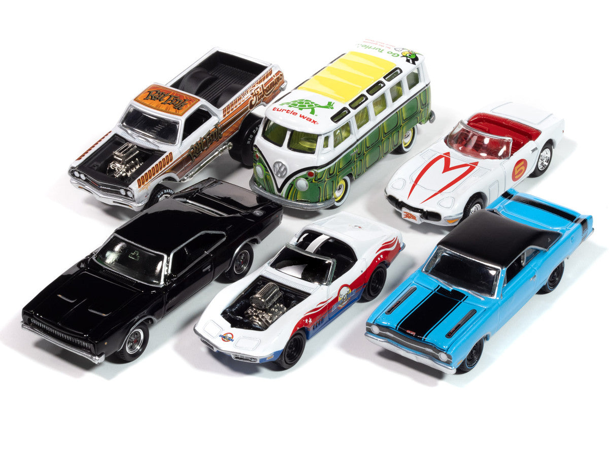 Pop Culture 2025 Set of 6 Cars Release 1 1/64 Diecast Model Cars by Johnny Lightning-0