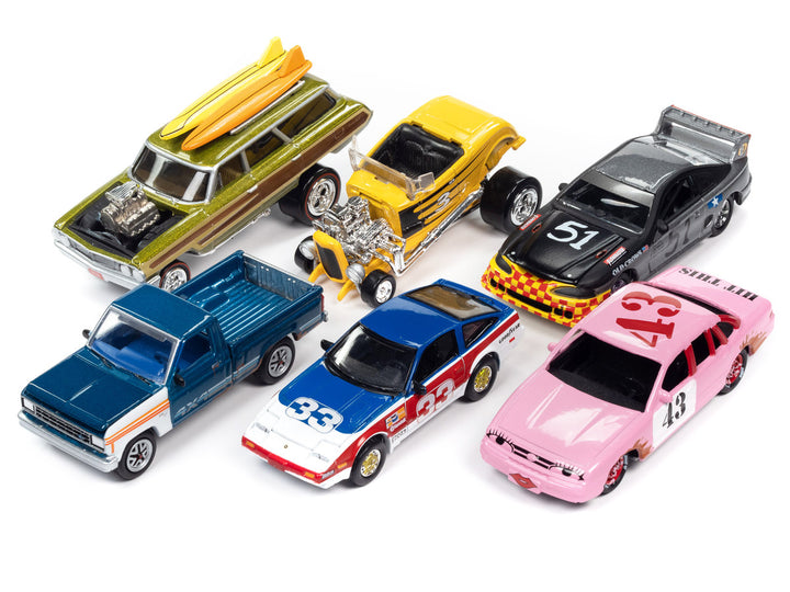 "Street Freaks" 2023 Set A of 6 Cars Release 1 1/64 Diecast Model Cars by Johnny Lightning-1
