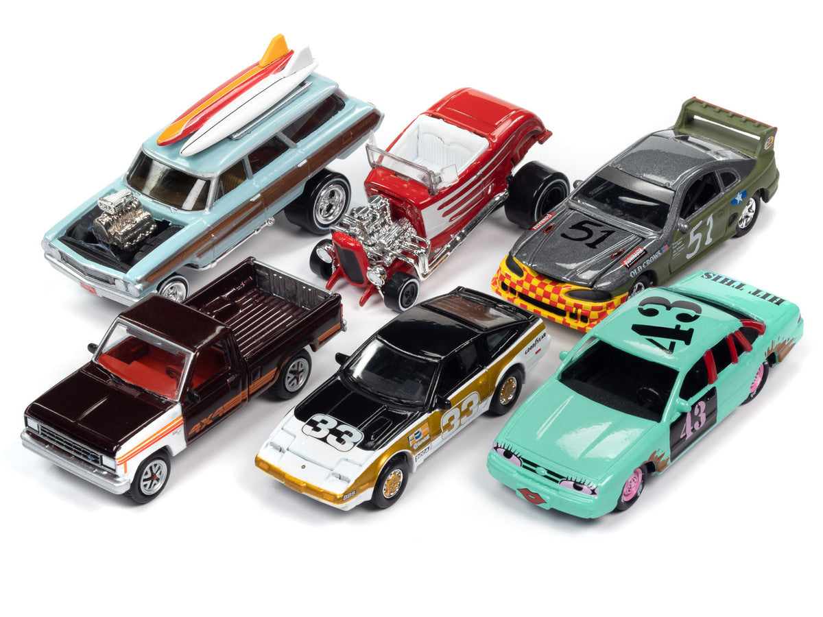 "Street Freaks" 2023 Set B of 6 Cars Release 1 1/64 Diecast Model Cars by Johnny Lightning-1