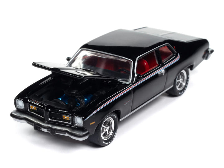 Pontiac 1974 GTO Starlight Black with Red Interior "Muscle Cars USA" Series 1/64 Diecast Model Car by Johnny Lightning