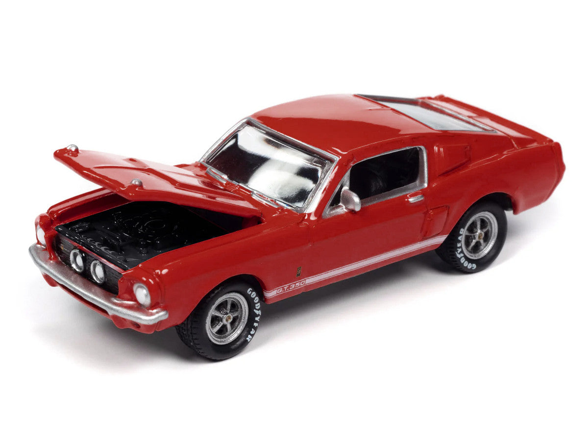1967 Shelby GT-350 Red with White Side Stripes "Mecum Auctions" "Pop Culture" 2024 Release 2 1/64 Diecast Model Car by Johnny Lightning-1