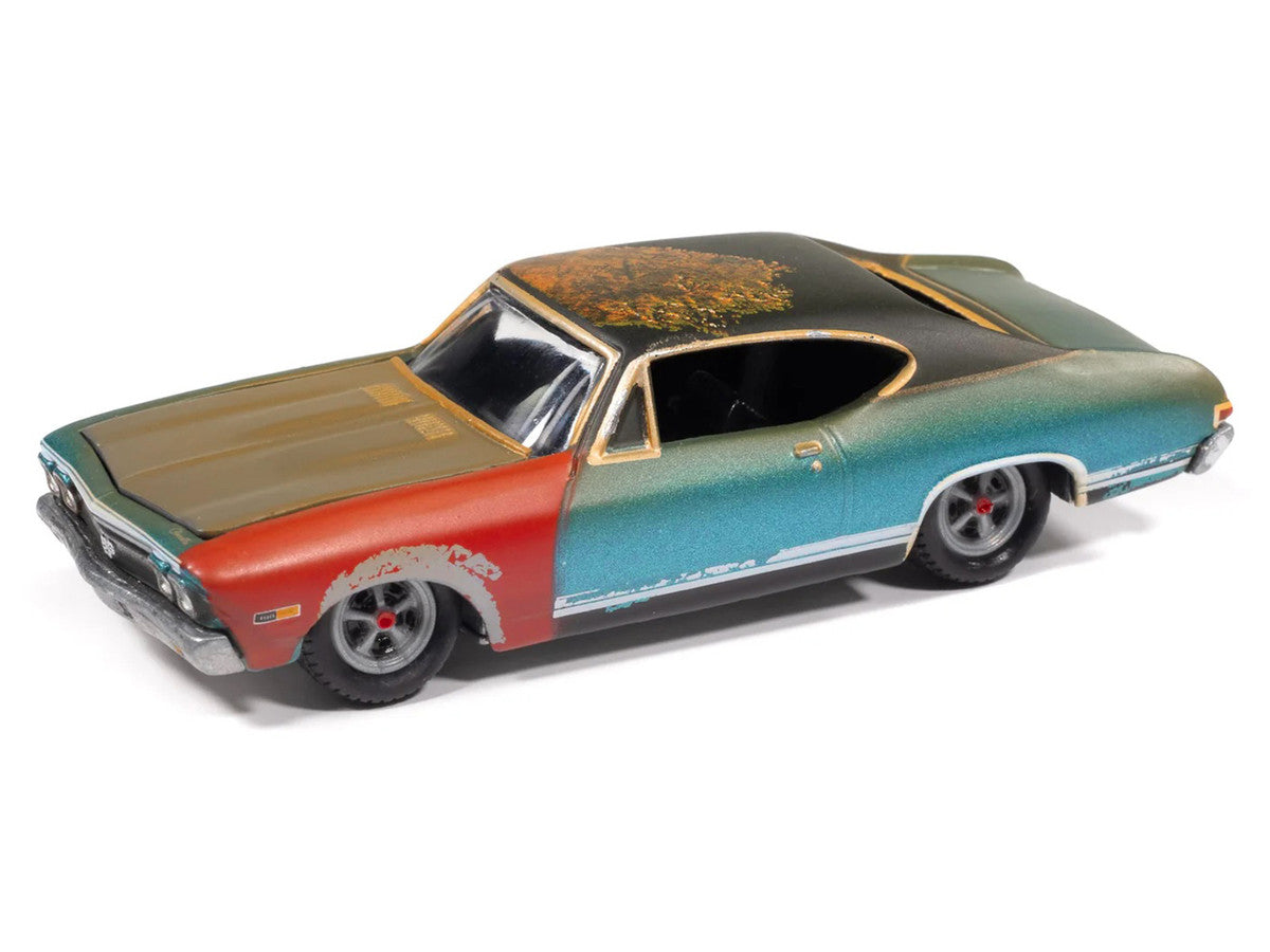 1968 Chevrolet Chevelle SS 396 Tripoli Turquoise (Weathered) "Project in Progress" Series 1/64 Diecast Model Car by Johnny Lightning-1