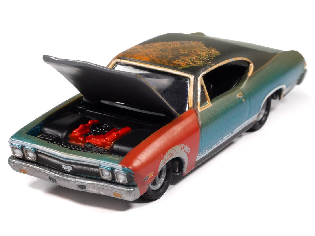 1968 Chevrolet Chevelle SS 396 Tripoli Turquoise (Weathered) "Project in Progress" Series 1/64 Diecast Model Car by Johnny Lightning-2