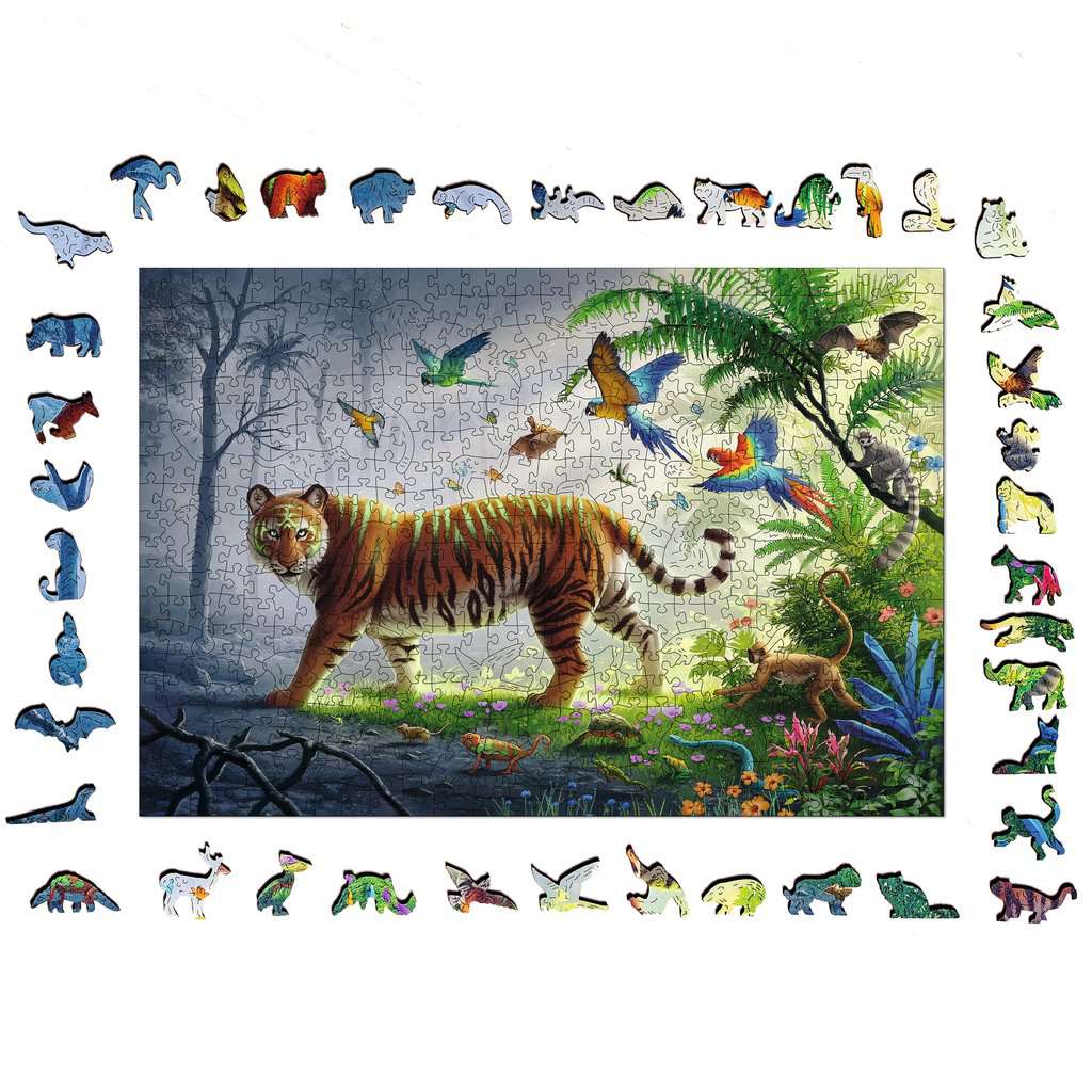 Jungle Tiger 500 Piece Wood Jigsaw Puzzle Ravensburger 3