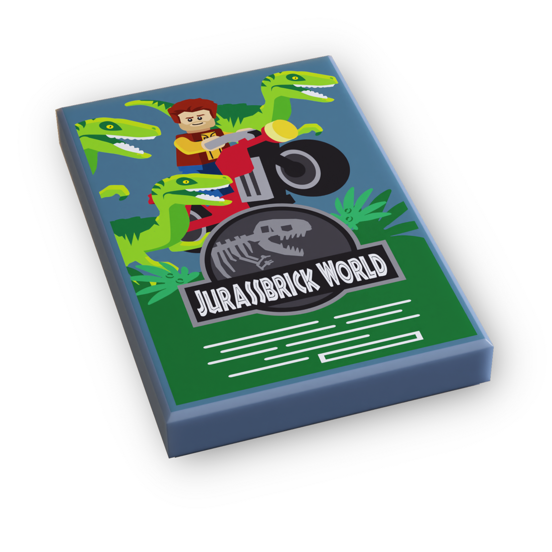 Jurassbrick World Movie Cover (2x3 Tile) for Lego