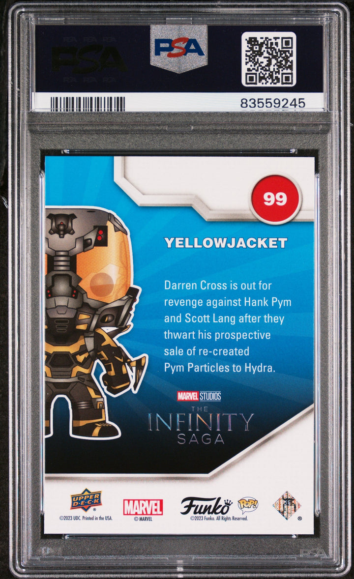 2023 UPPER DECK FUNKO POP MARVEL  YELLOWJACKET PLATINUM #99  PSA 10 2