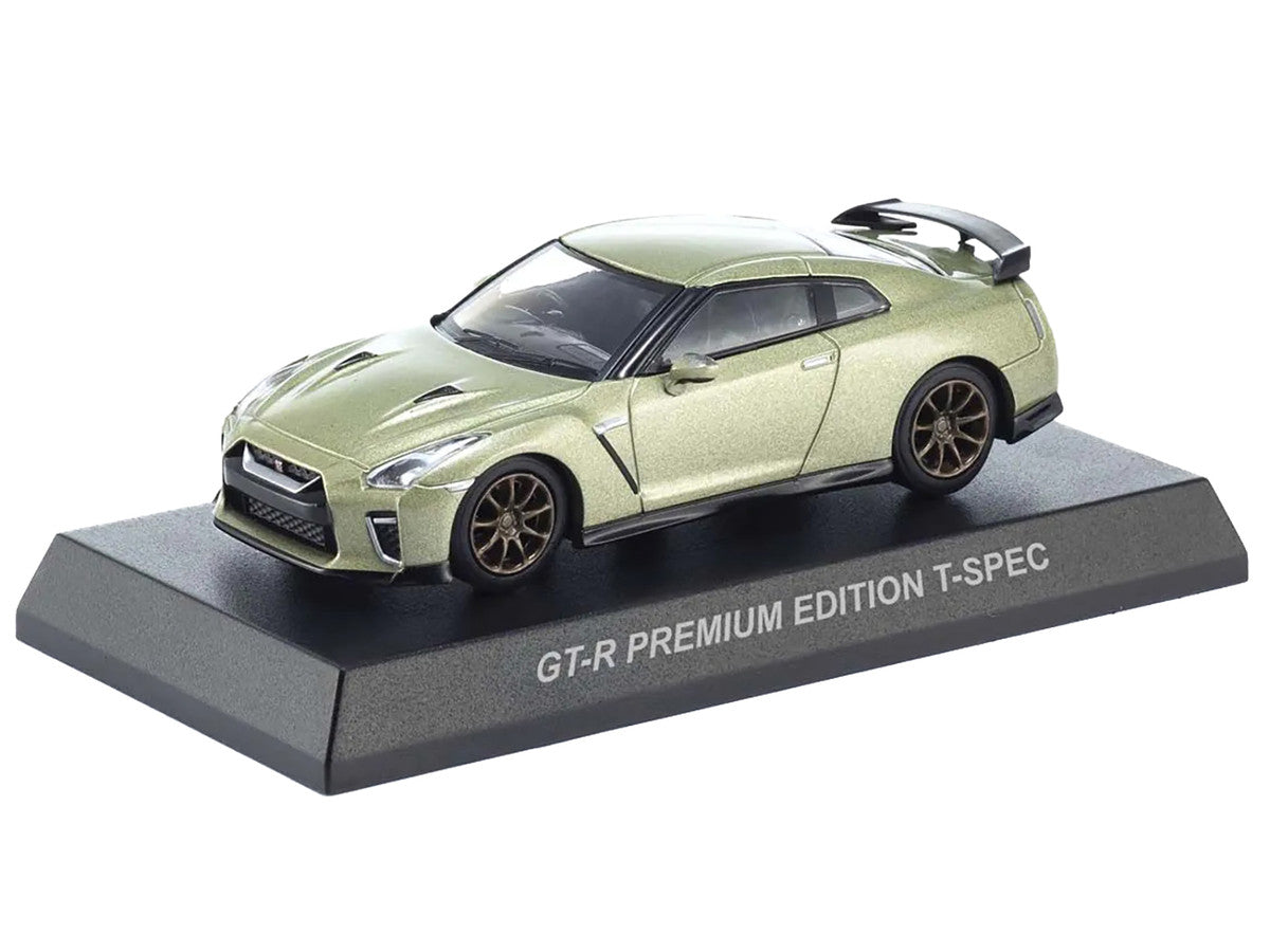 Nissan GT-R Premium Edition T-Spec RHD (Right Hand Drive) Jade Green Metallic with Mini Book No.11 1/64 Diecast Model Car by Kyosho-1