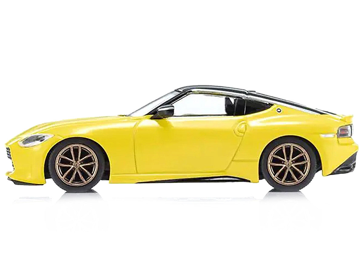 Nissan Fairlady Z RHD (Right Hand Drive) Ikazuchi Yellow with Black Top with Mini Book No.13 1/64 Diecast Model Car by Kyosho-2