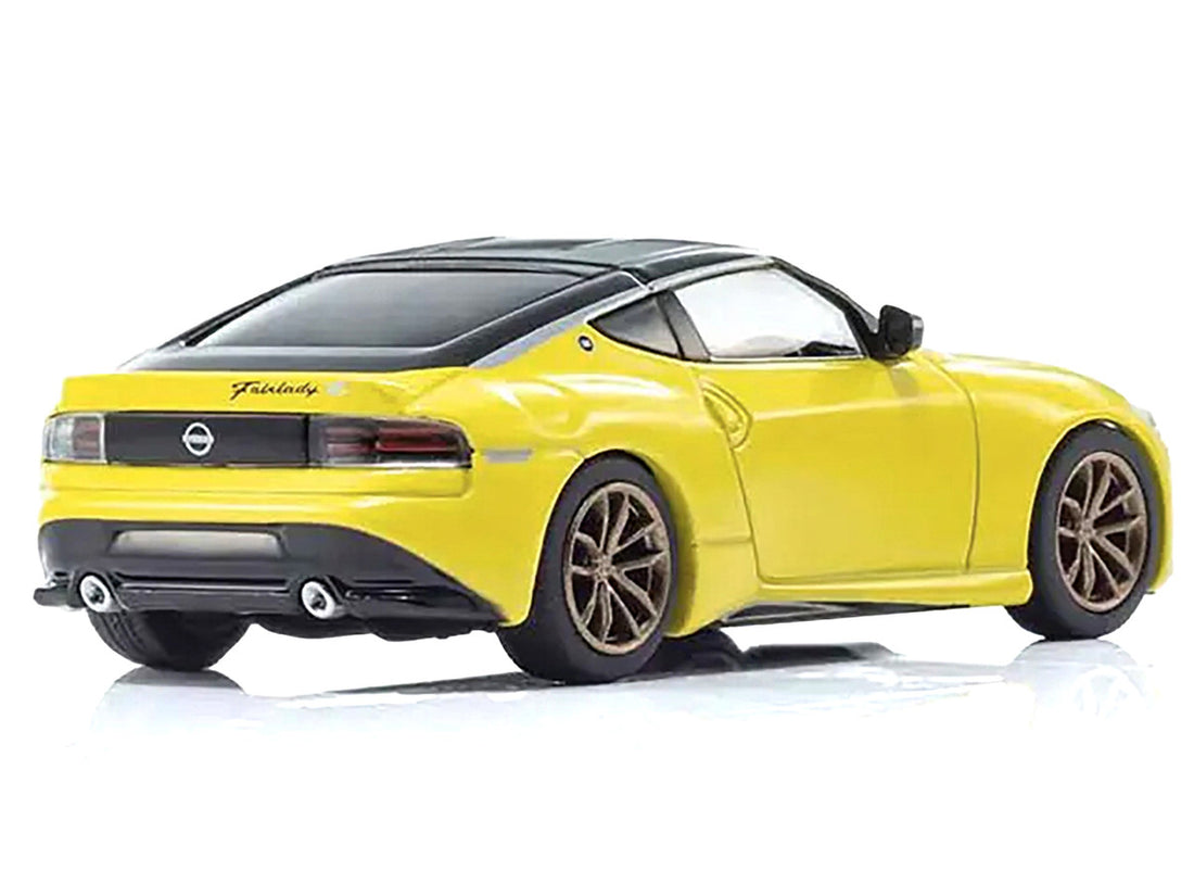 Nissan Fairlady Z RHD (Right Hand Drive) Ikazuchi Yellow with Black Top with Mini Book No.13 1/64 Diecast Model Car by Kyosho-1