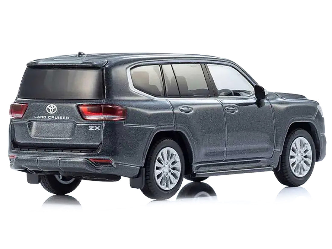 Toyota Land Cruiser ZX RHD (Right Hand Drive) Gray Metallic with Mini Book No.14 1/64 Diecast Model Car by Kyosho-2