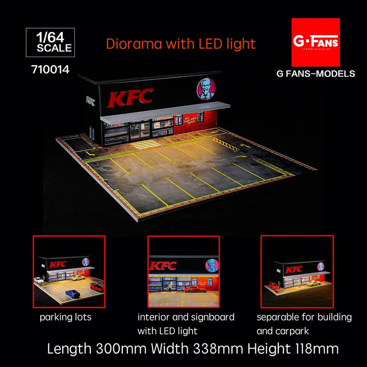KFC Store 1:64 Scale Diorama Model by G-Fans With Dimensions 710014