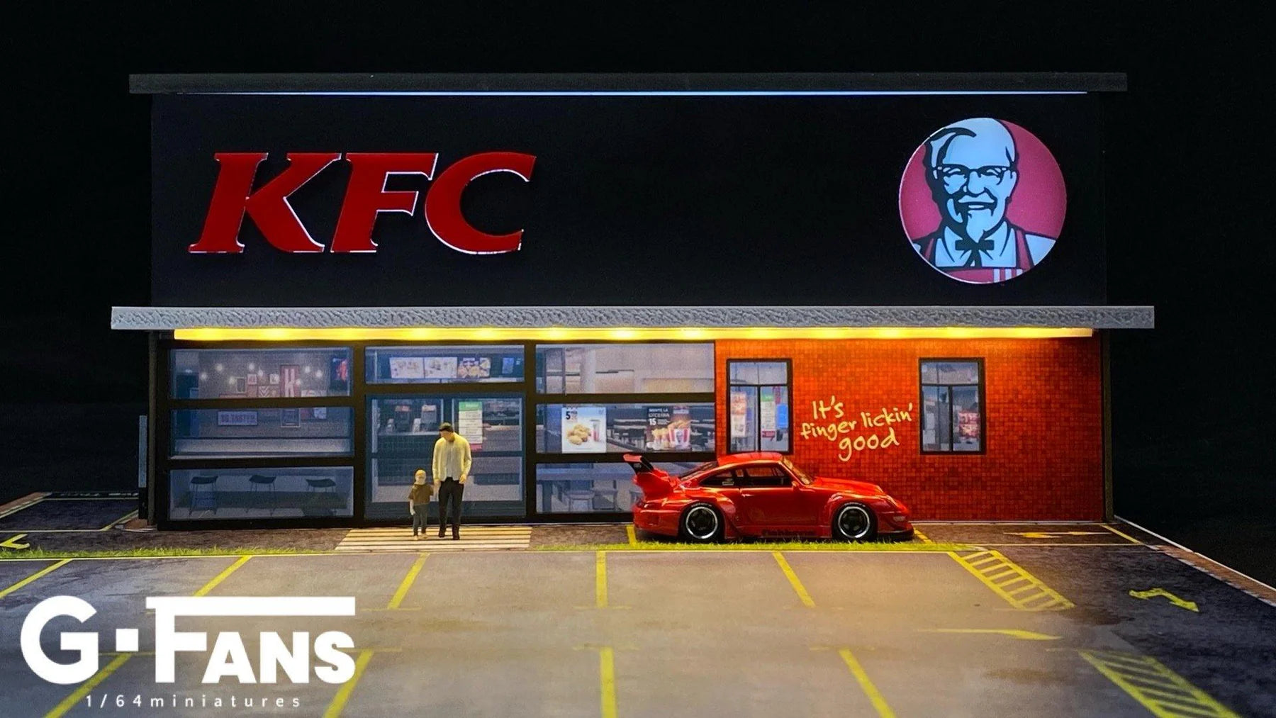 KFC Store 1:64 Scale Diorama Model by G-Fans Front View 710014