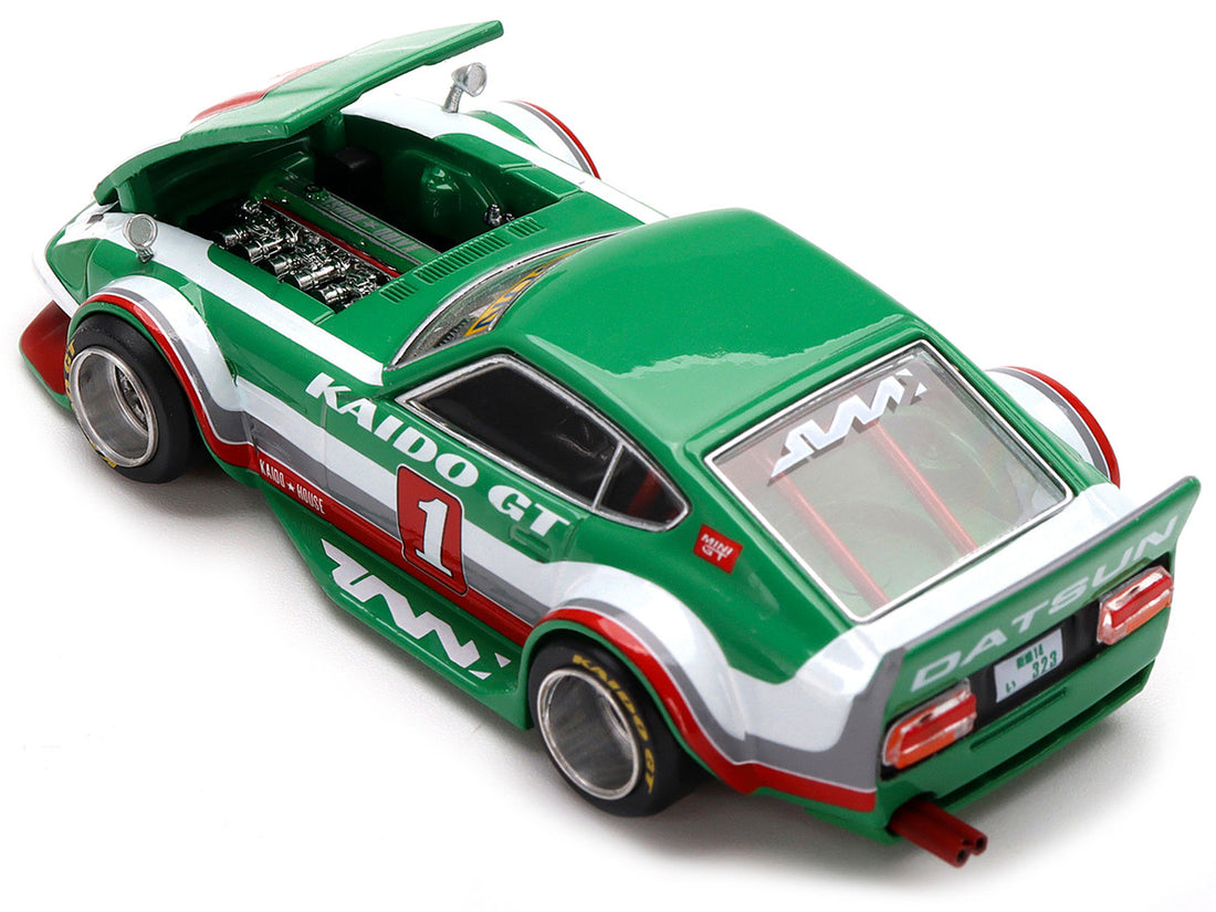 Datsun Fairlady Z Kaido GT V2 RHD (Right Hand Drive) #1 Green with Stripes (Designed by Jun Imai) "Kaido House" Special 1/64 Diecast Model Car by Mini GT-2