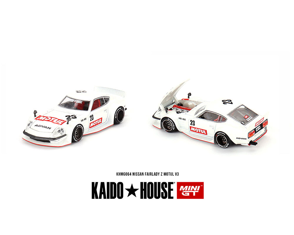 Nissan Fairlady 240z Motul in White 1:64 KHMG064 by Mini GT x Kaido House 4