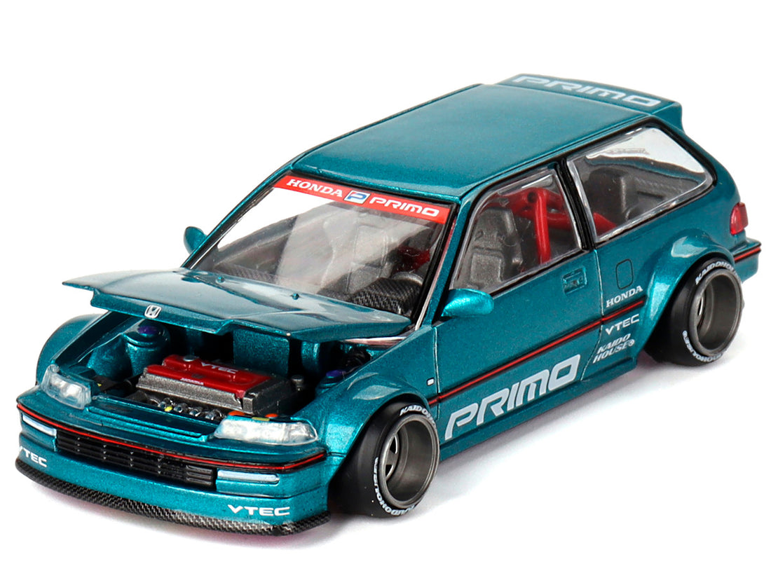 Honda Civic (EF) Kaido Works V1 Blue Metallic (Designed by Jun Imai) "Kaido House" Special 1/64 Diecast Model Car by Mini GT-2