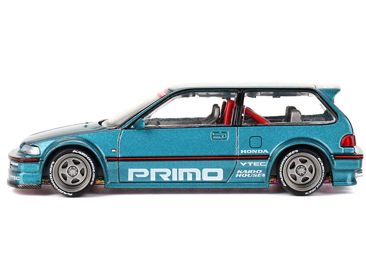 Honda Civic (EF) Kaido Works V1 Blue Metallic (Designed by Jun Imai) "Kaido House" Special 1/64 Diecast Model Car by Mini GT-0