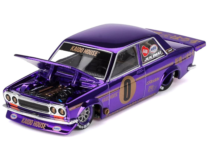 Datsun 510 Pro Street #0 "Anniversary Edition" Purple Metallic (Designed by Jun Imai) "Kaido House" Special 1/64 Diecast Model Car by Mini GT-1