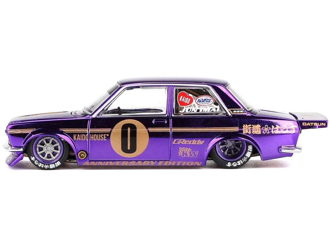 Datsun 510 Pro Street #0 "Anniversary Edition" Purple Metallic (Designed by Jun Imai) "Kaido House" Special 1/64 Diecast Model Car by Mini GT-0