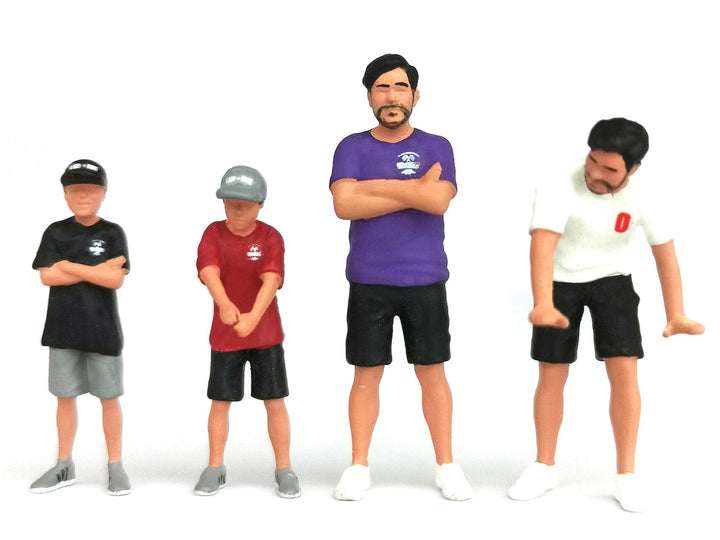 "Kaido and Sons V2" 4 Piece Diecast Figure Set "Kaido House" Special for 1/64 Scale Models by Mini GT-1