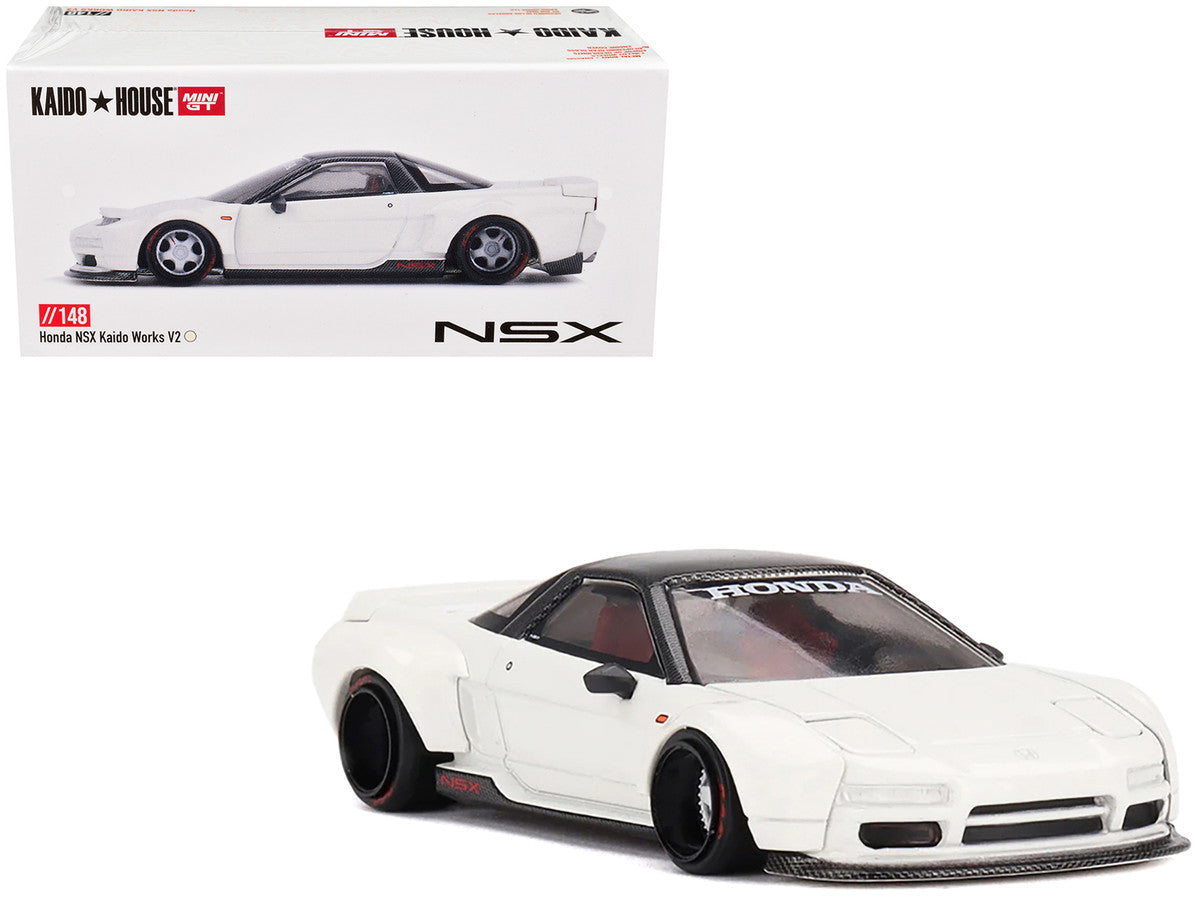 Honda NSX "Kaido Works V2" White with Black Top (Designed by Jun Imai) "Kaido House" Special 1/64 Diecast Model Car by Mini GT-2
