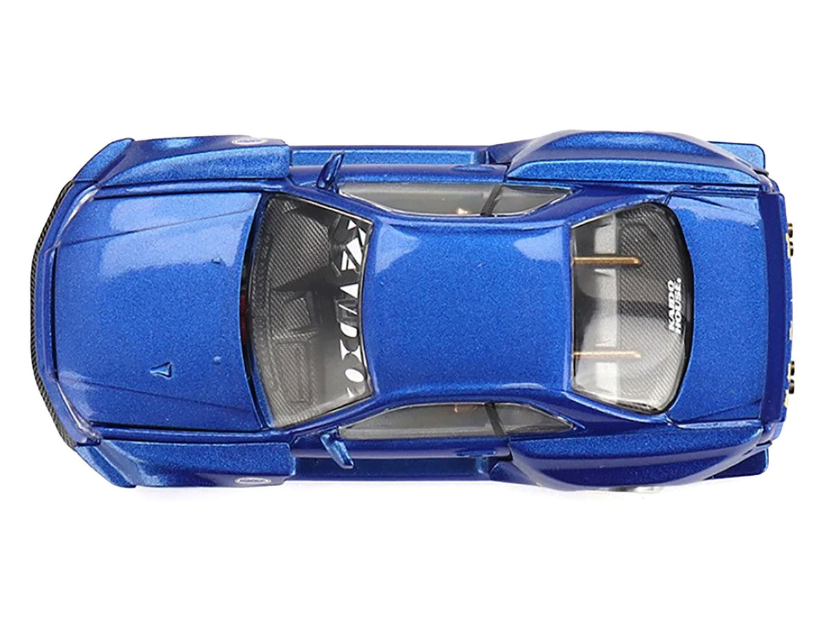 Nissan Skyline GT-R (R34) "SHINJUKU V2 Aero" RHD (Right Hand Drive) Blue Metallic (Designed by Jun Imai) "Kaido House" Special 1/64 Diecast Model Car by Mini GT-0